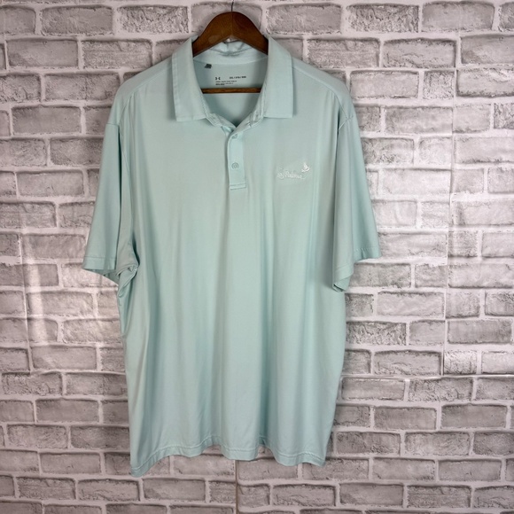 Under Armour x La Paloma GC Mint Green Loose Fit Golf Polo Mens 2XL Stretch - Picture 2 of 8
